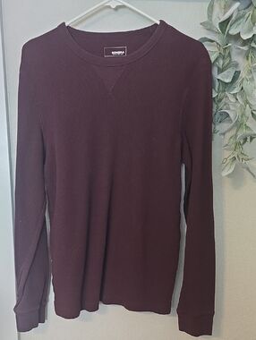 Sonoma Men's Crewneck Thermal Sweater in Deep Wine